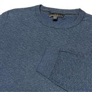 Jos A Bank Reserve Silk Blend Sweater Mens Size XL Navy Crewneck Textured Knit